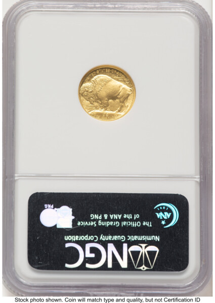2008-W Burnished Gold Buffalo 1/10 oz Brown Label 70 NGC
