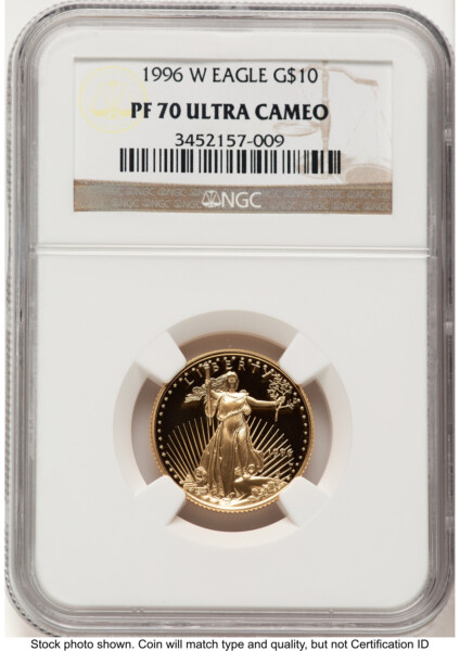 1996-W Proof Gold Eagle 1/4 oz Brown Label 70 NGC