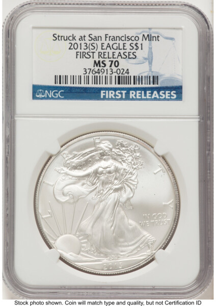 2013-(S) Silver Eagle FR Blue 70 NGC