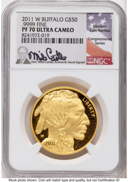 2011-W Proof Gold Buffalo 1 oz Mike Castle 70 NGC