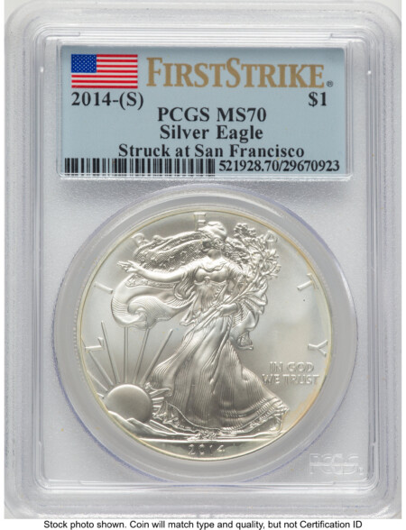 2014-(S) Silver Eagle FS Flag 70 PCGS