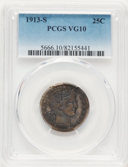 1913-S 25C 10 PCGS