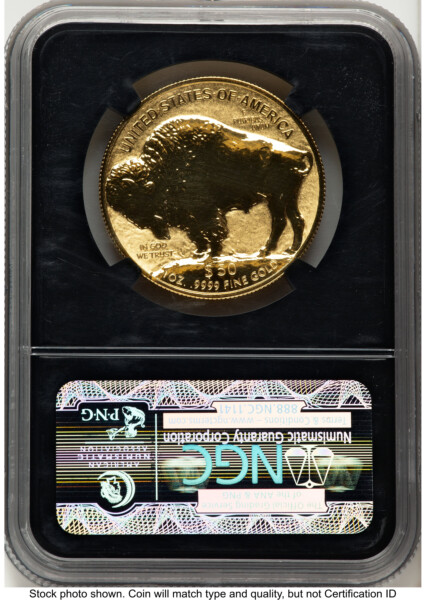 2013-W Reverse Proof Gold Buffalo 1 oz Chicago ANA Gold Buffalo Label Blk Core 70 NGC