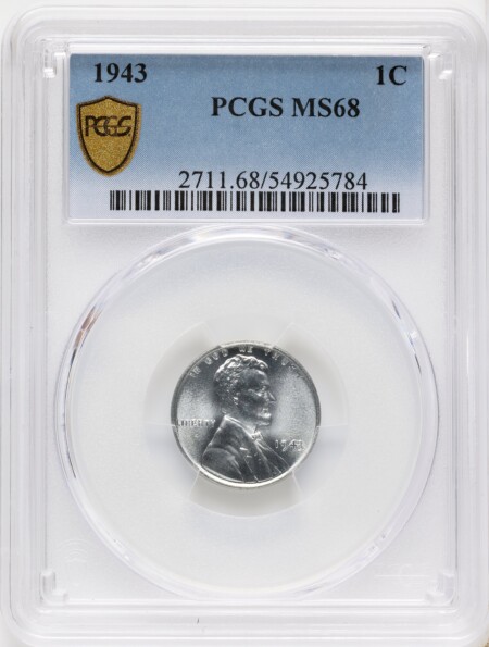 1943 1C PCGS Secure 68 PCGS