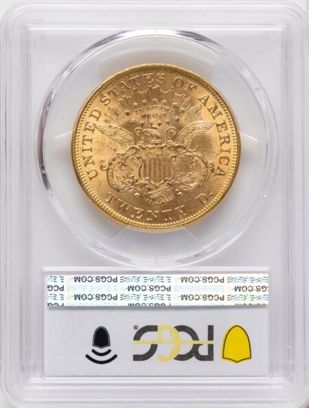 1875 $20 PCGS Plus 63 PCGS