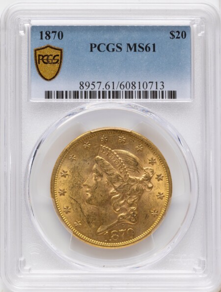 1870 $20 PCGS Secure 61 PCGS