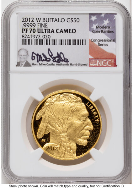 2012-W Proof Gold Buffalo 1 oz Mike Castle 70 NGC