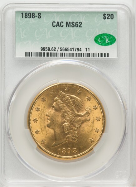 1898-S $20 62 CACG