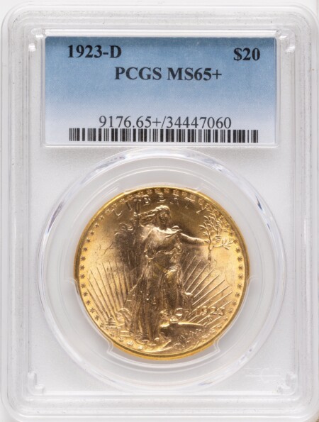 1923-D $20 PCGS Plus 65 PCGS