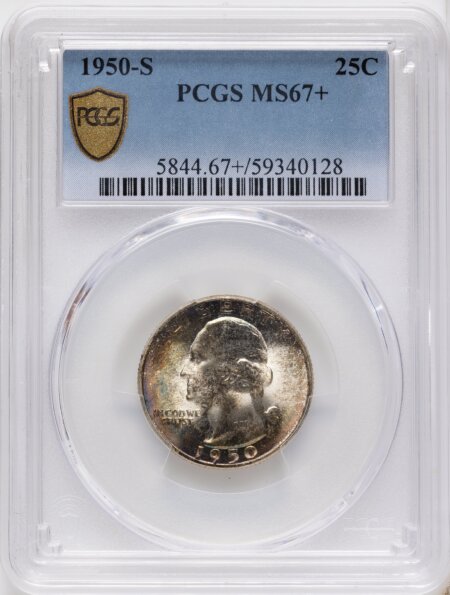 1950-S 25C PCGS Secure PCGS Plus 67 PCGS