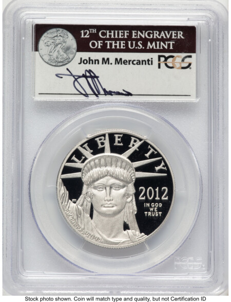 2012-W Proof Platinum Eagle 1 oz FS John Mercanti 70 PCGS