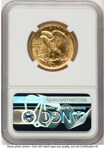 2016-W 50C Walking Liberty 100th Anniversary Gold Centennial  Mike Castle 70 NGC
