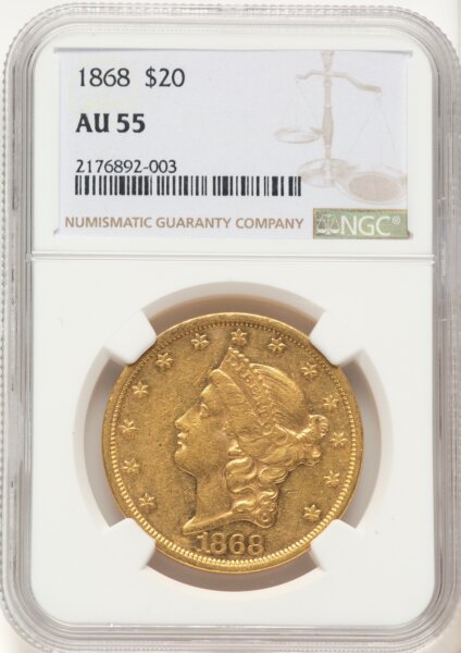 1868 $20 55 NGC