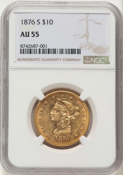1876-S $10 55 NGC