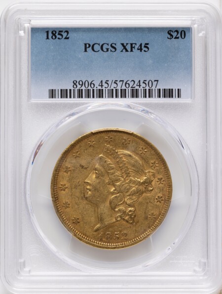 1852 $20 45 PCGS
