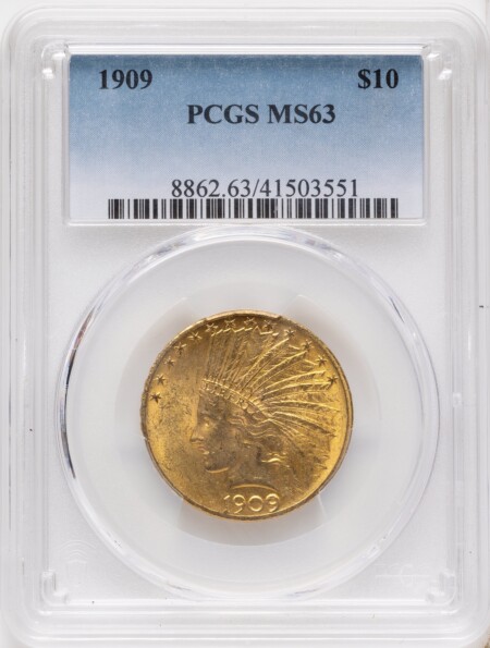 1909 $10 63 PCGS