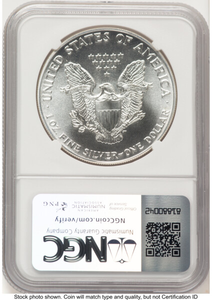 1986-(S) Silver Eagle Early Production Kenneth Bressett/Jeff Garrett Red Book From US Mint Sealed Box 70 NGC