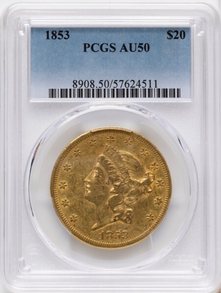 1853 $20 50 PCGS