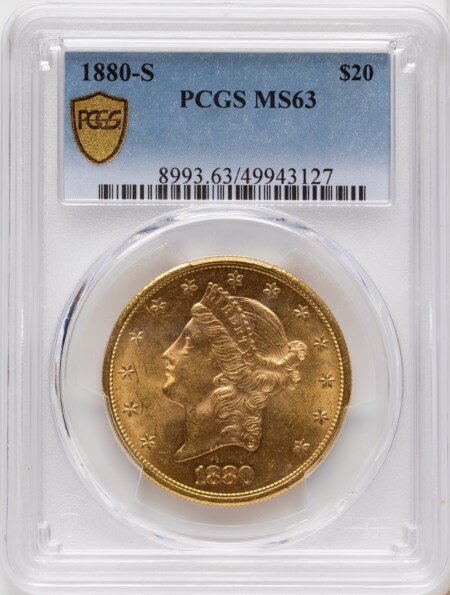 1880-S $20 PCGS Secure 63 PCGS