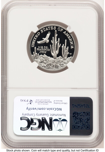 2001-W Proof Platinum Eagle 1/2 oz Brown Label 70 NGC