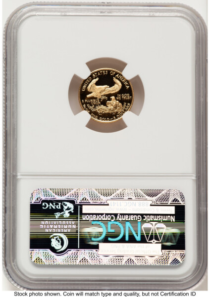 1991-P Proof Gold Eagle 1/10 oz Brown Label 70 NGC