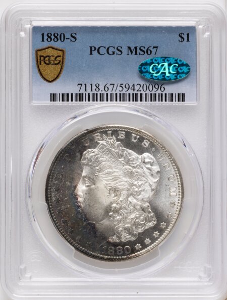 1880-S S$1 CAC PCGS Secure 67 PCGS