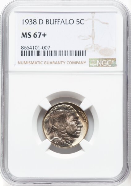 1938-D 5C Buffalo, MS NGC Plus 67 NGC