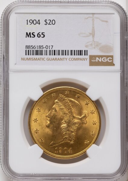 1904 $20 Liberty 65 NGC