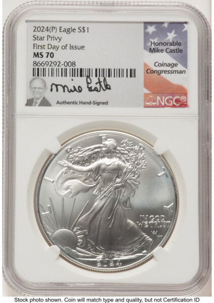 2024-(P) Silver Eagle (Privy Mark) FDI Mike Castle 70 NGC