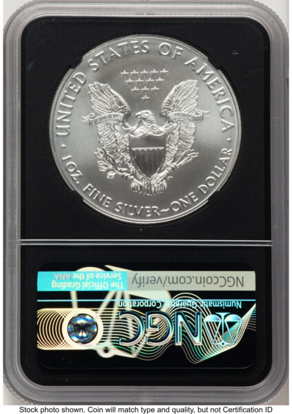 2021-(P) Silver Eagle Type 1 Emergency Production FDI John Mercanti Blk Core 70 NGC