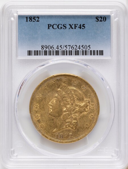 1852 $20 45 PCGS
