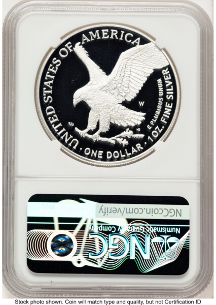 2025-W Proof Silver Eagle Privy U.S. Army 250th Anniversary 1 oz FDI Military Honor Orange 70 NGC
