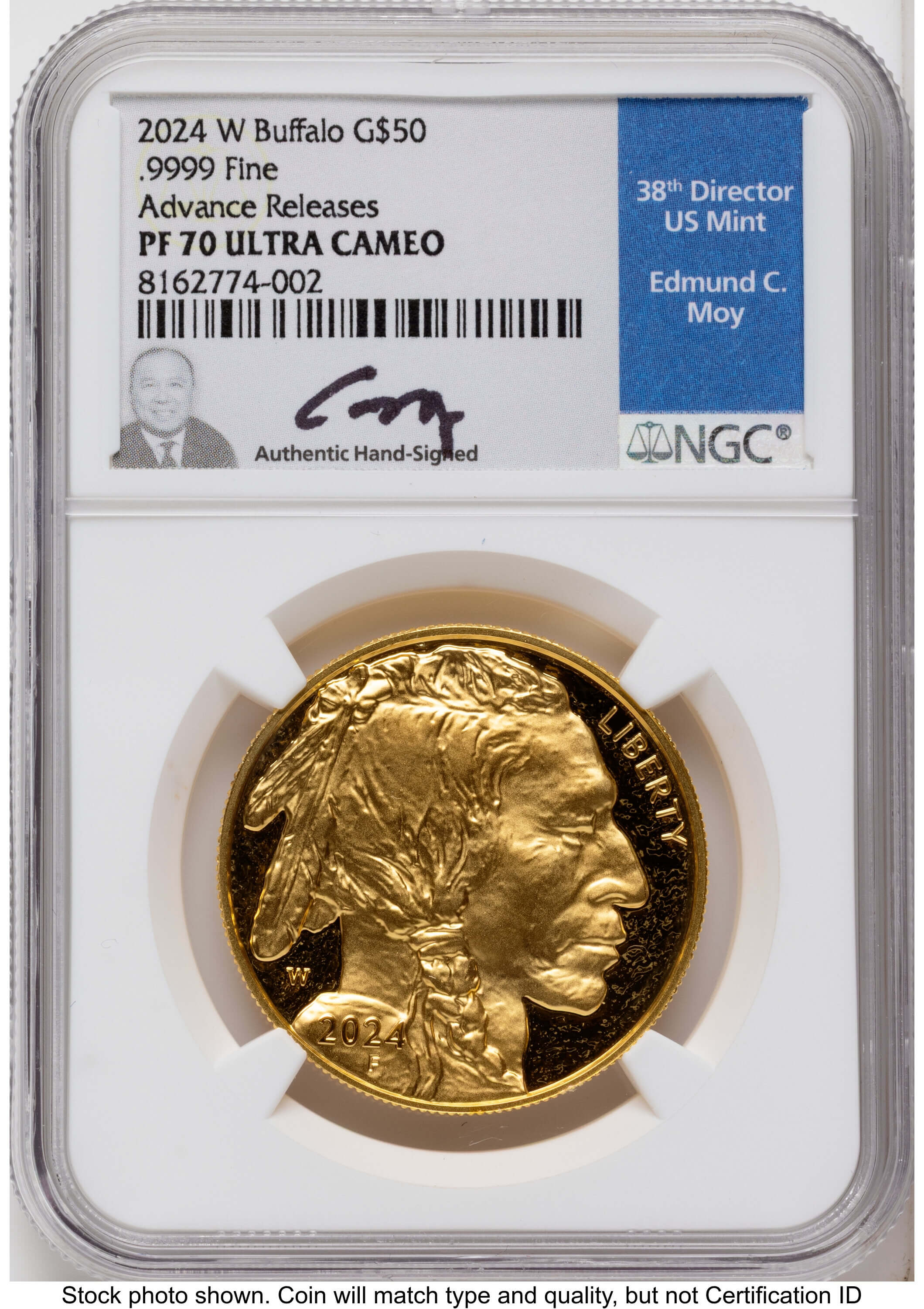 2024-W Proof Gold Buffalo 1 oz AR Ed Moy 70 NGC