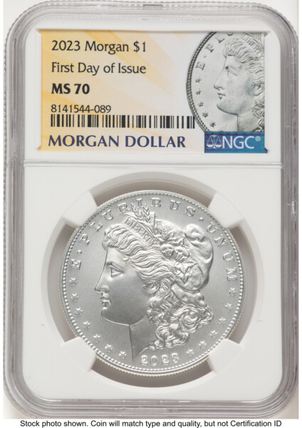 2023 S$1 6 Coin Morgan & Peace Dollar Set, MS/PR/REV PR FDI Morgan/Peace Label 70 NGC