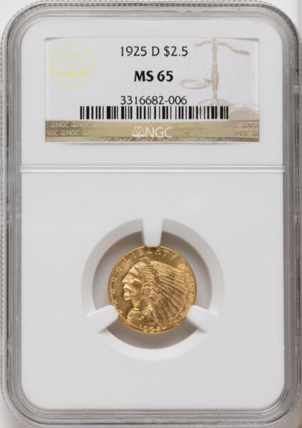 1925-D $2 1/2 65 NGC