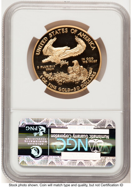 2001-W Proof Gold Eagle 1 oz Brown Label 70 NGC