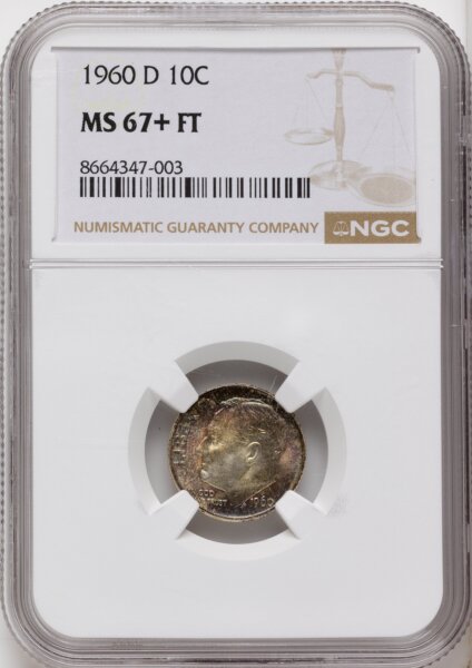 1960-D 10C, FB NGC Plus 67 NGC