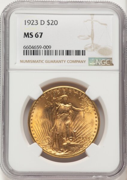 1923-D $20 67 NGC