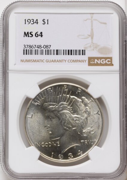 1934 S$1 64 NGC