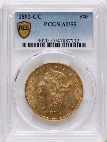 1892-CC $20 PCGS Secure 55 PCGS