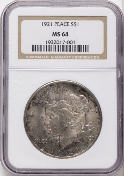 1921 S$1 Peace, MS 64 NGC