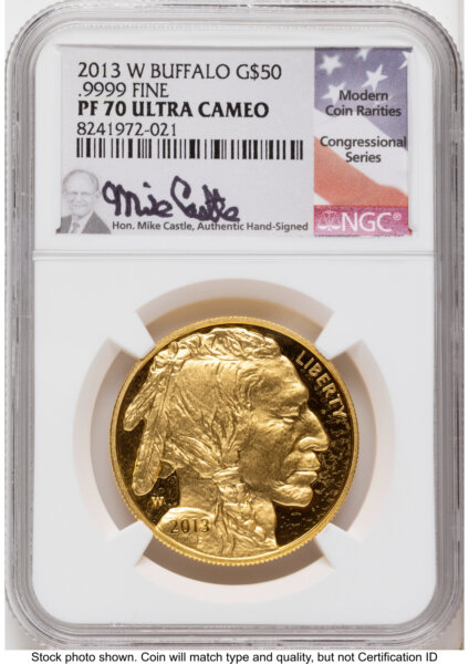 2013-W Proof Gold Buffalo 1 oz Mike Castle 70 NGC