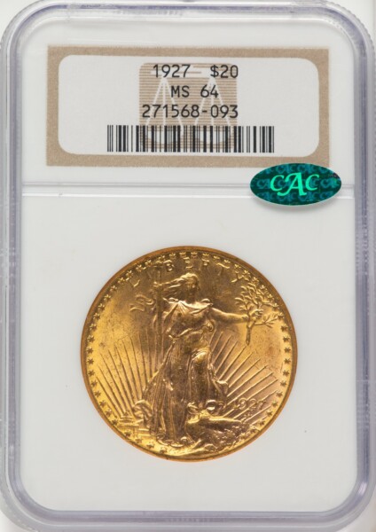 1927 $20 CAC 64 NGC