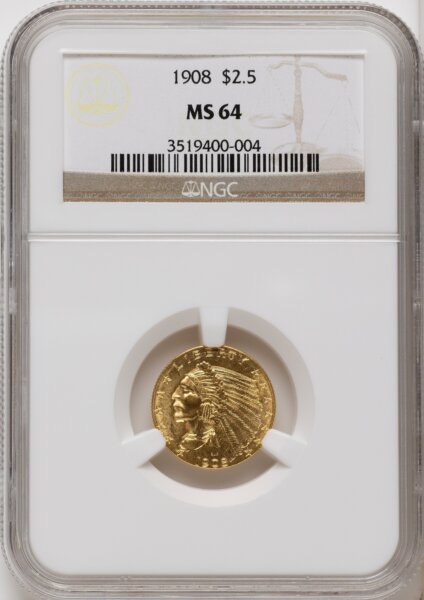 1908 $2 1/2 64 NGC