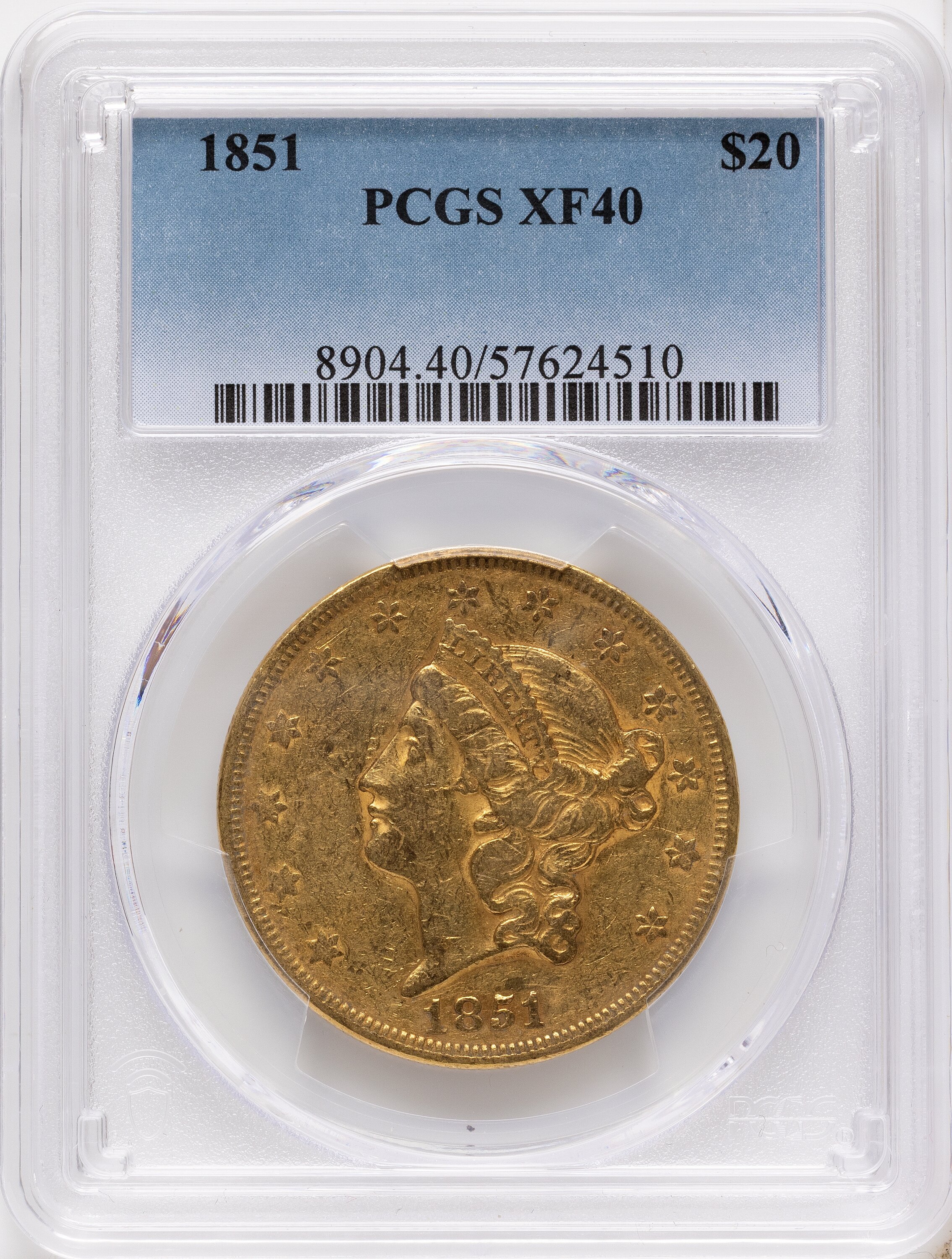1851 $20 40 PCGS