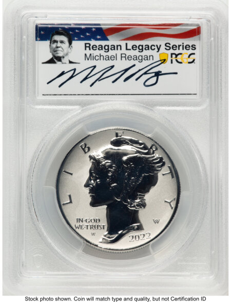 2022-W Palladium Eagle 1 oz, REV PR FDI Reagan Legacy Series Michael Reagan Picture 70 PCGS