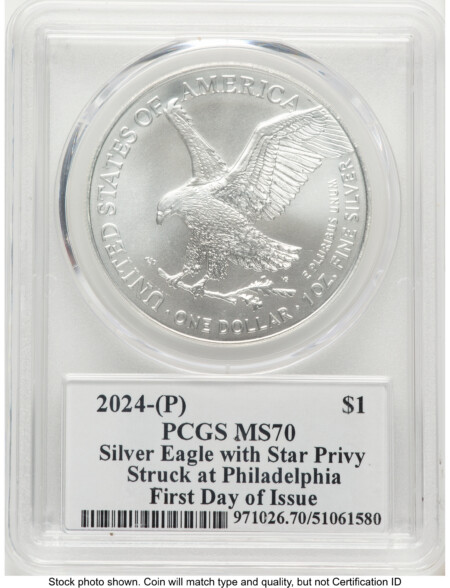 2024-(P) Silver Eagle (Privy Mark) FDI David Hall 70 PCGS