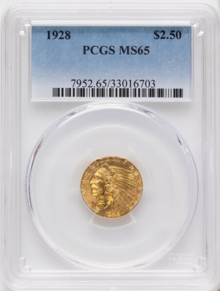 1928 $2 1/2 65 PCGS
