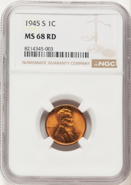 1945-S 1C, RD 68 NGC