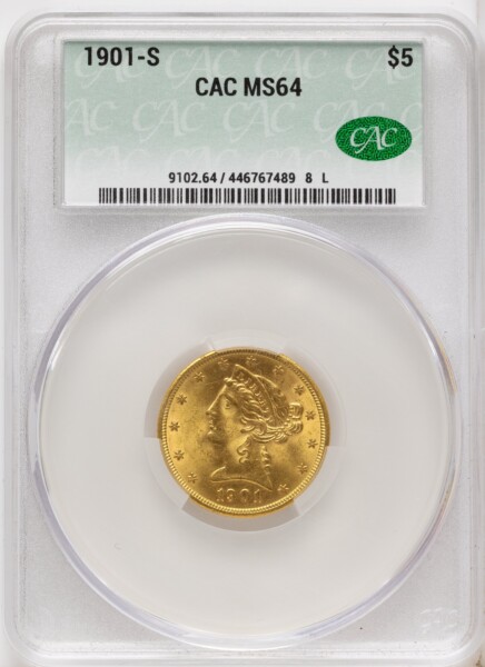 1901-S $5 64 CACG